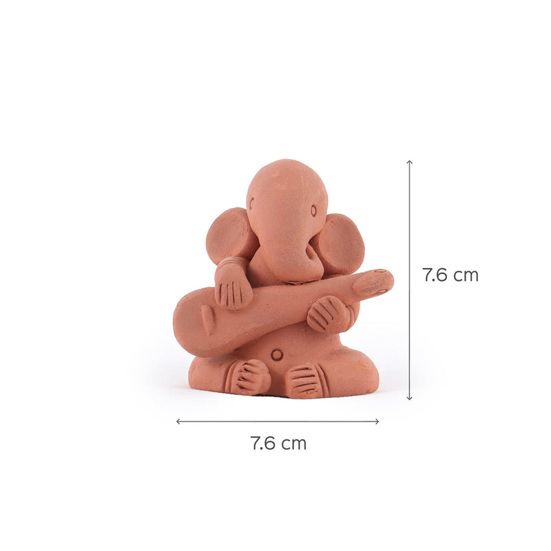 Handmade Terracotta Ganesh with Guitar