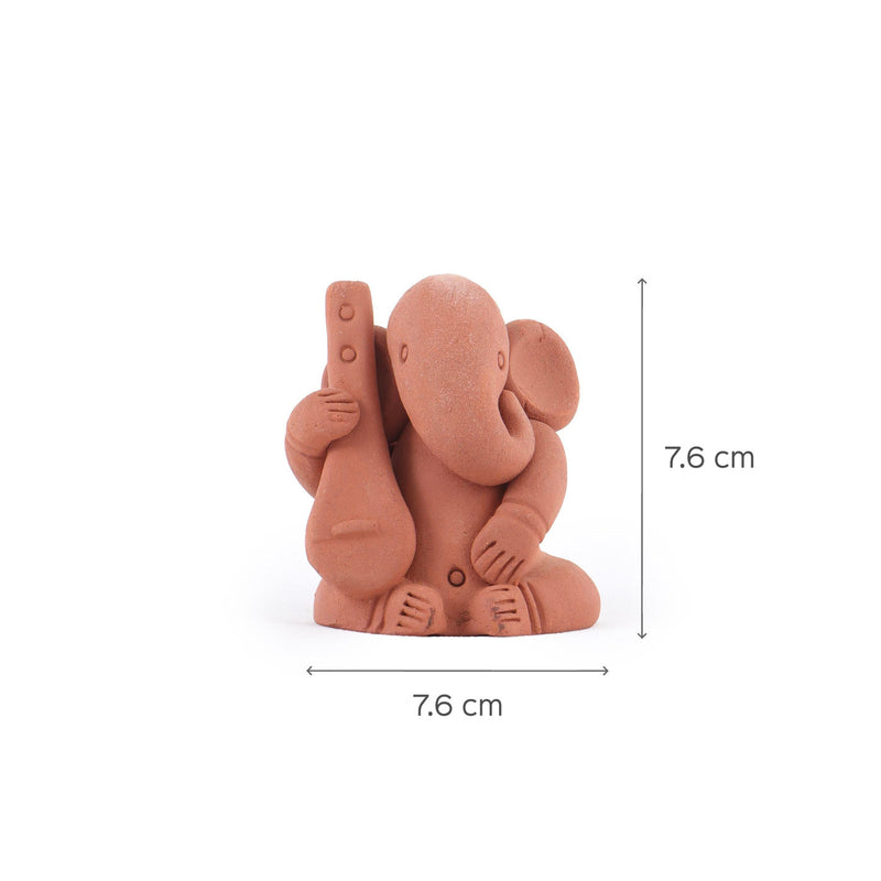 Handmade Terracotta Ganesh with Sitar