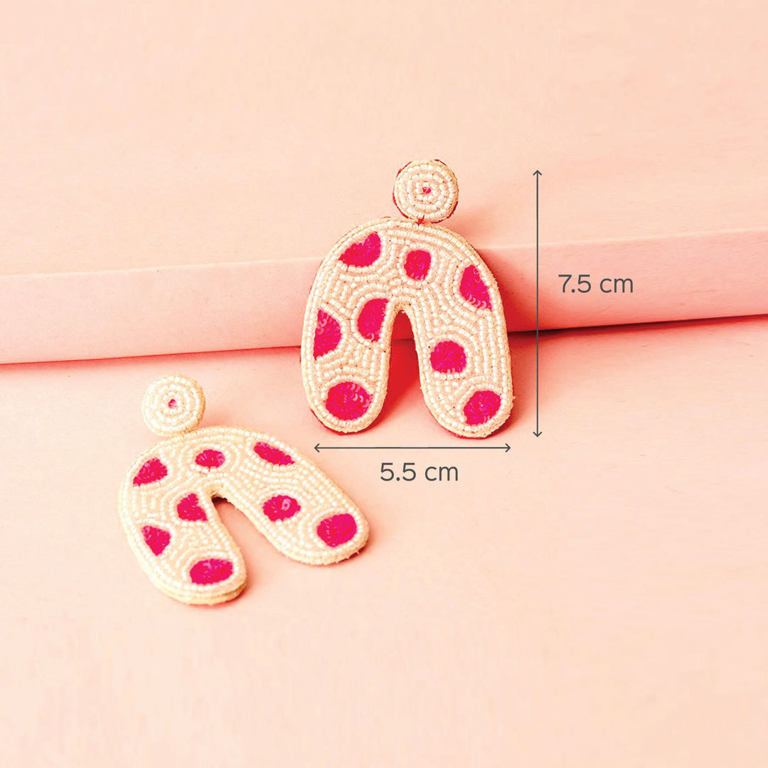 Hand Embroidered Flinstone Sequin Earrings