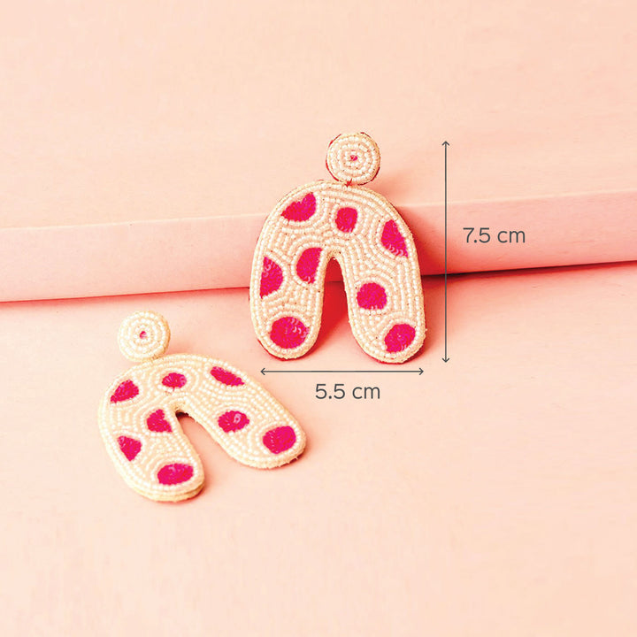 Hand Embroidered Flinstone Sequin Earrings