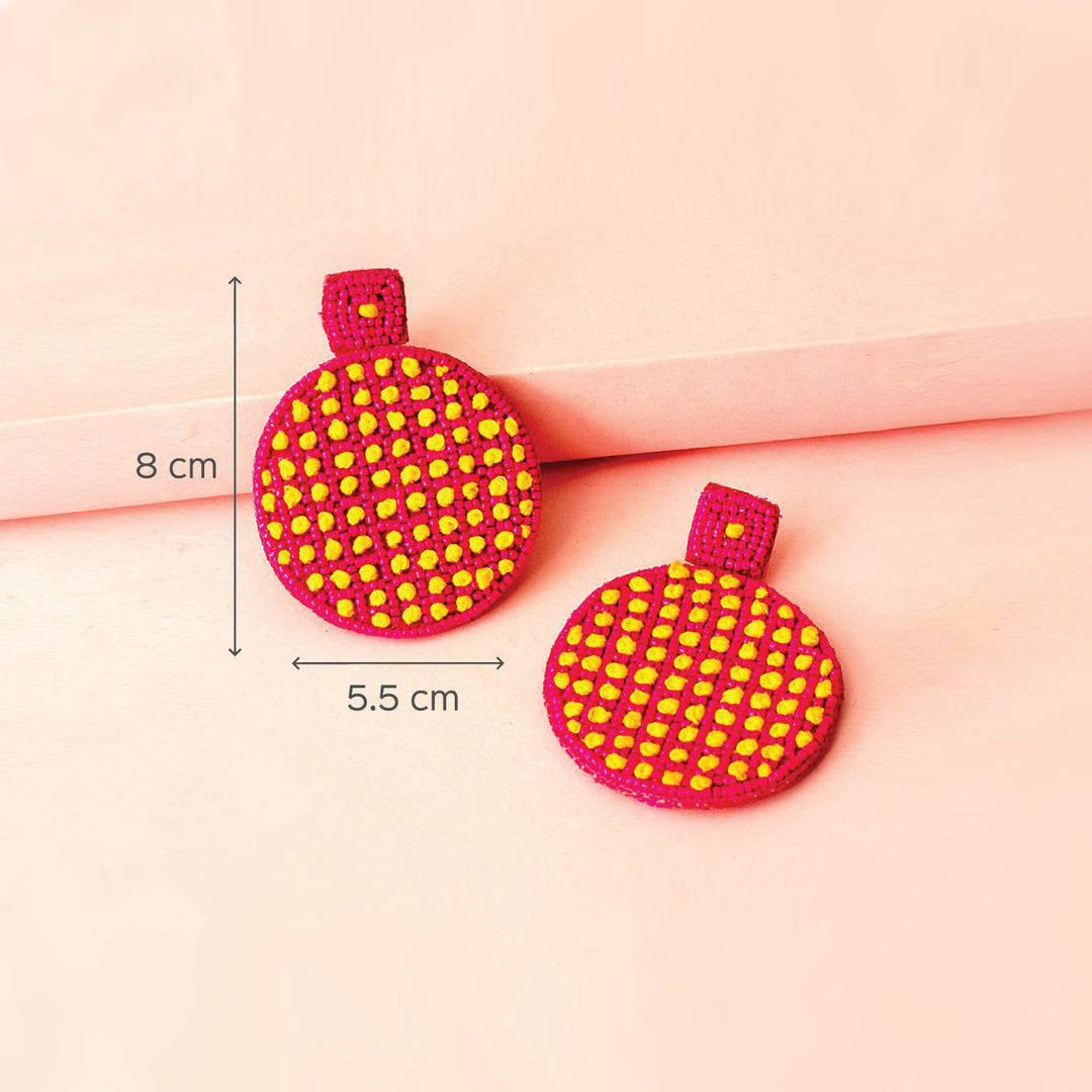 Hand Embroidered Naughty Knots Sequin Earrings - Zwende