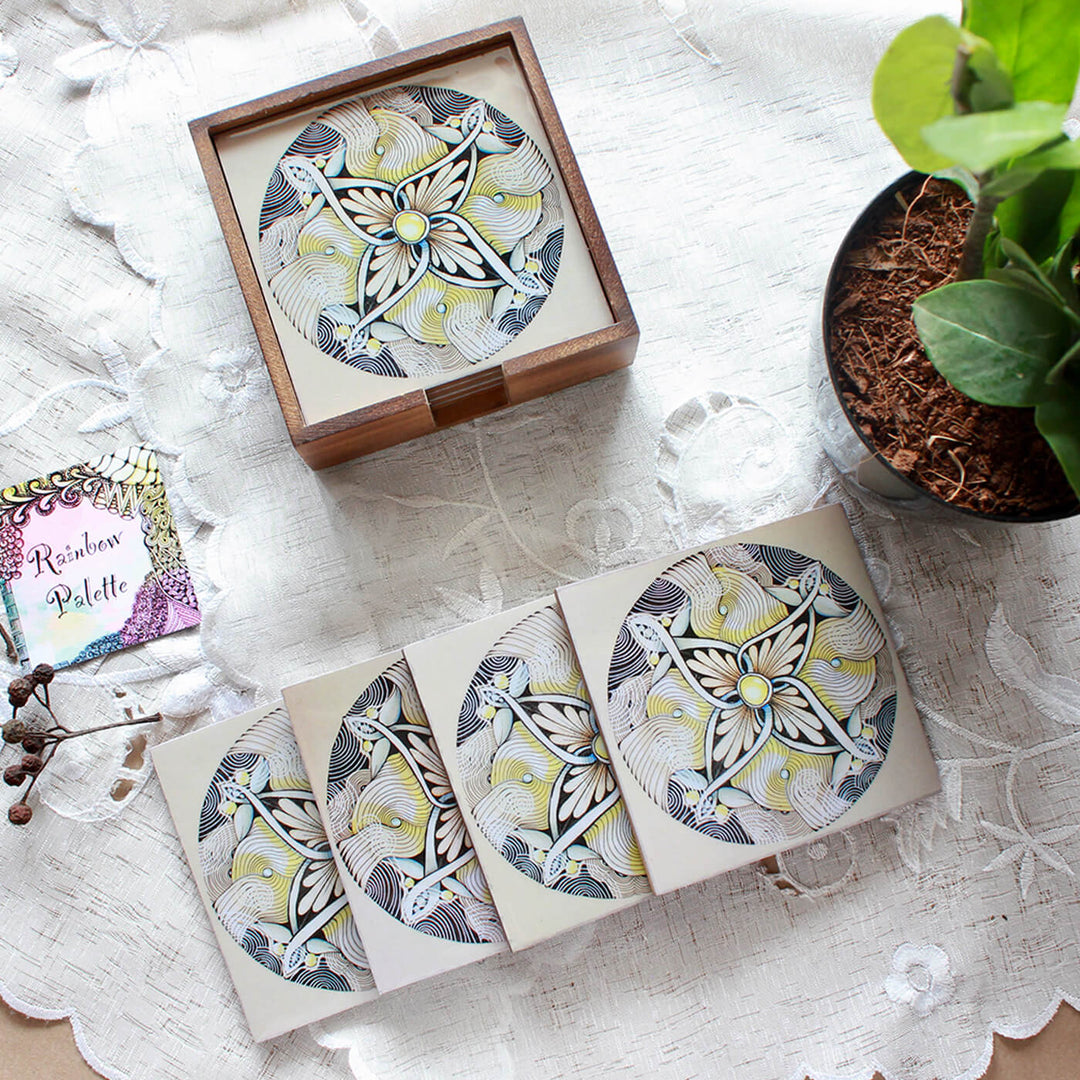 Handmade Tranzending MDF Coasters - Set of 4