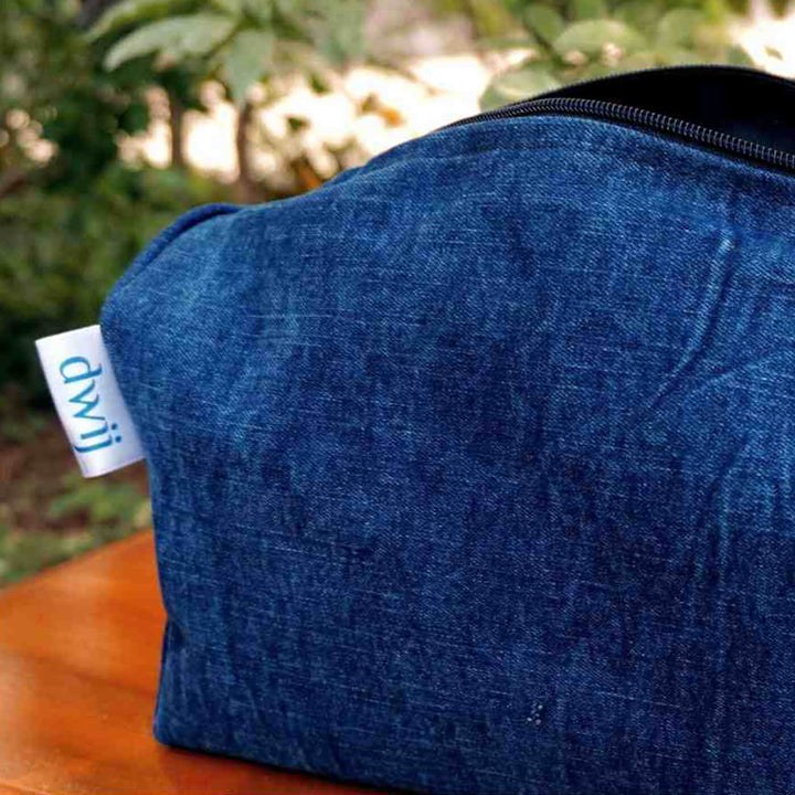 Upcycled Denim Multi-purpose Travel Pouch | Set of 3