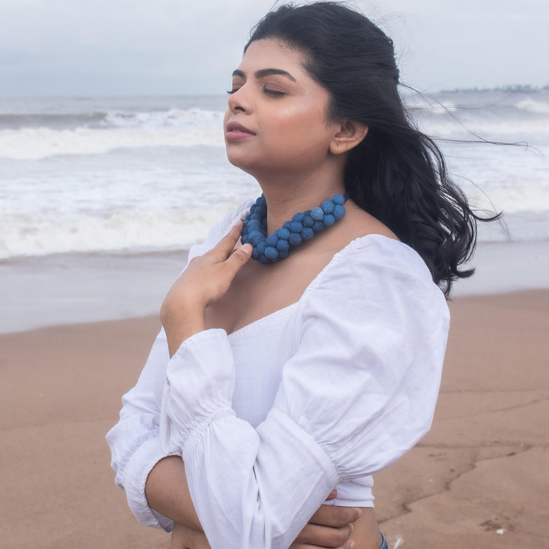 Ameya Upcycled Denim Necklace