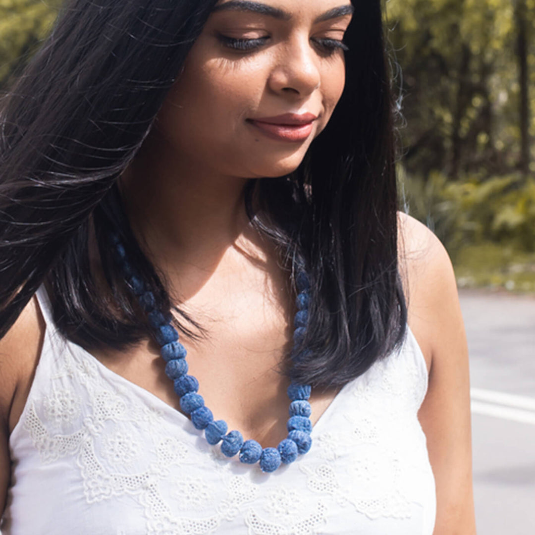 Komaari Upcycled Denim Necklace