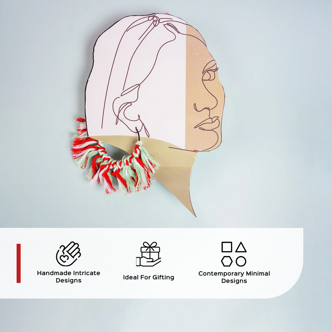Multi-colored Macrame Tassled Earrings