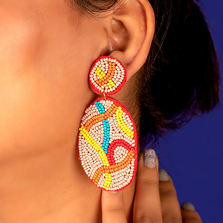 Hand Embroidered Vintage Boho Sequin Earrings