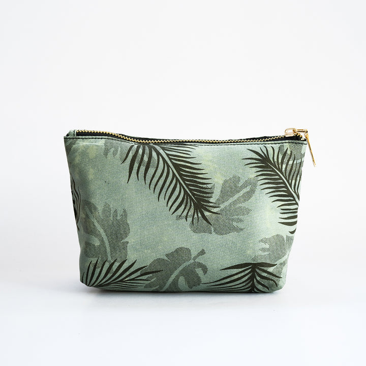 Faux Leather Tropical Green Travel Pouch