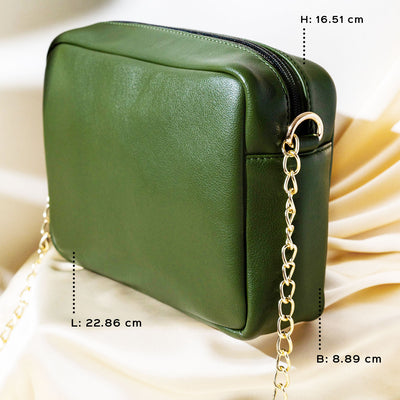 Faux Leather Olivia Box Sling Bag