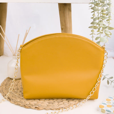 Faux Leather Dome Sling Bag