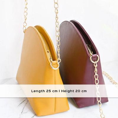 Faux Leather Dome Sling Bag