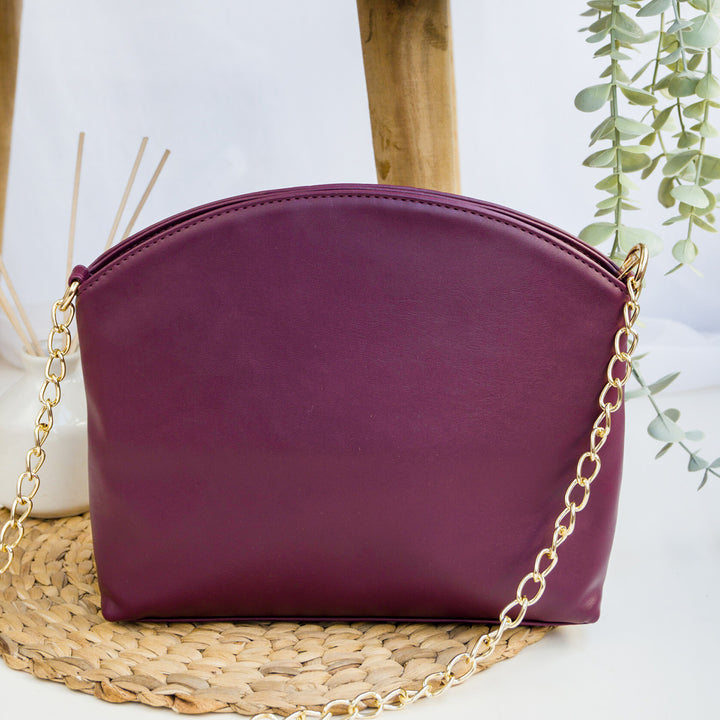 Faux Leather Dome Sling Bag