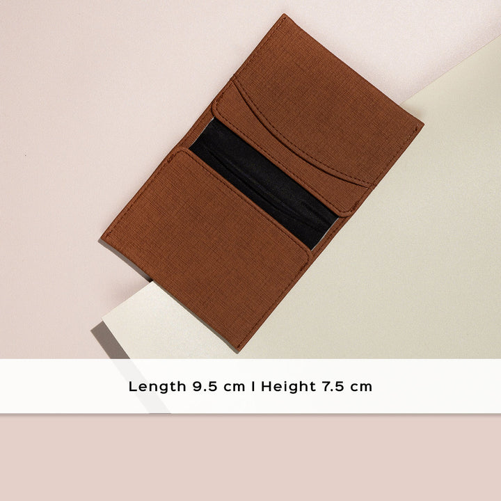 Faux Leather Slim Wallet - Almond Brown