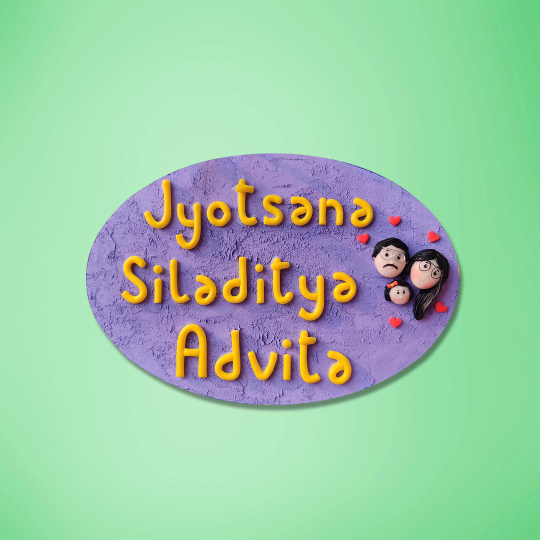 Handmade Family Clay Nameboard