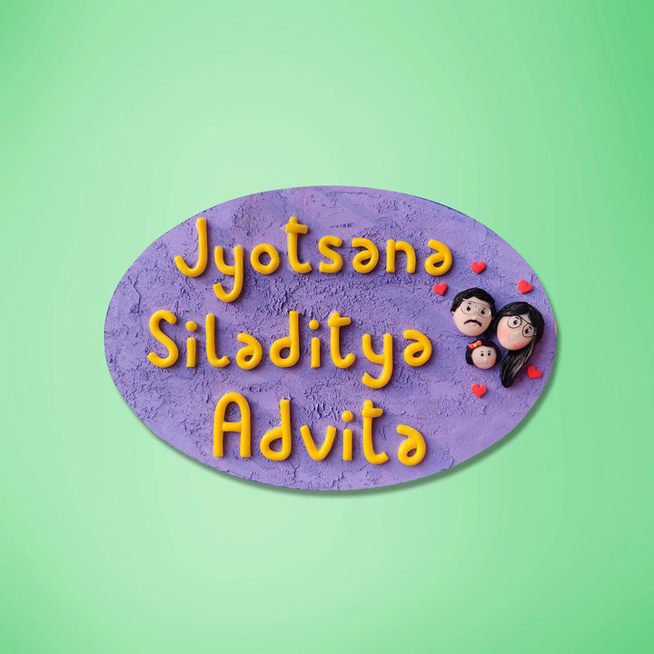 Handmade Family Clay Nameboard
