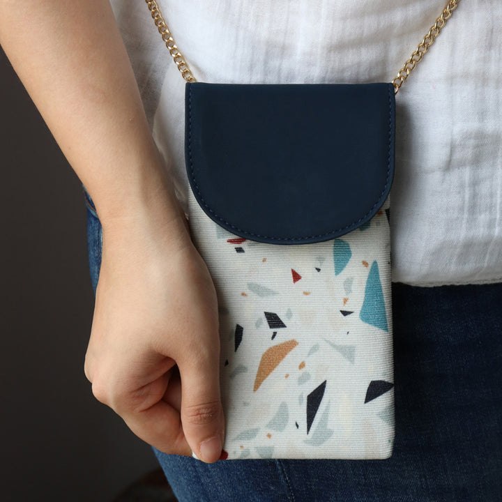 Faux Leather Phone Bag with Detachable Chain