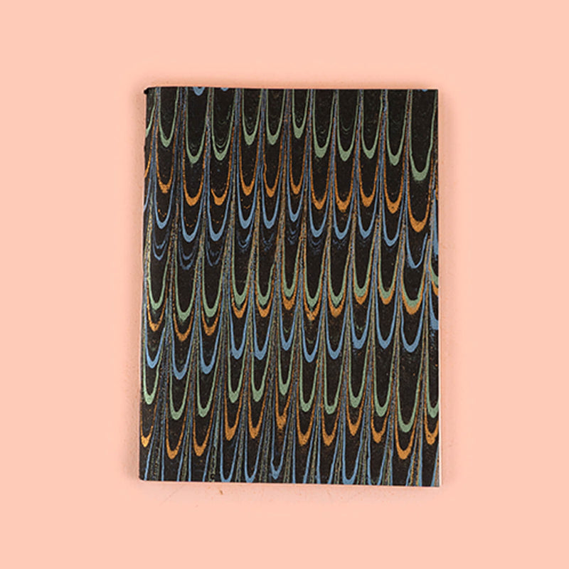 Abstract Marbled Notebook With Handmade Paper