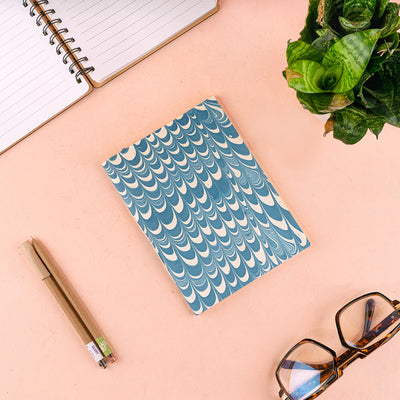 Abstract Marbled Notebook With Handmade Paper