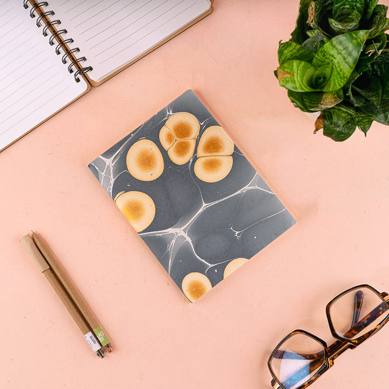 Abstract Marbled Notebook With Handmade Paper