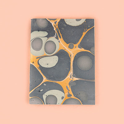 Marbled Abstract Notebook With Handmade Paper