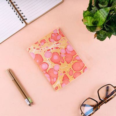 Marbled Abstract Notebook With Handmade Paper