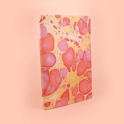 Marbled Abstract Notebook With Handmade Paper