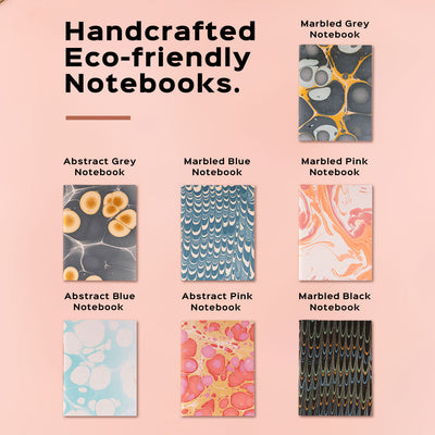 Abstract Marbled Notebook With Handmade Paper