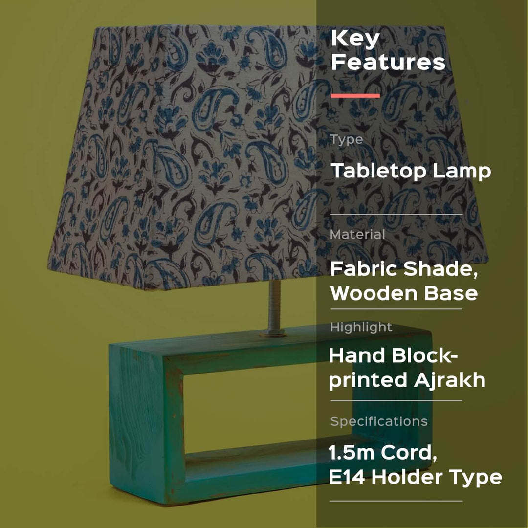 Handcrafted Ajrakh Fabric Lamp