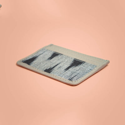 Ikat Fabric and Leather Card Holder