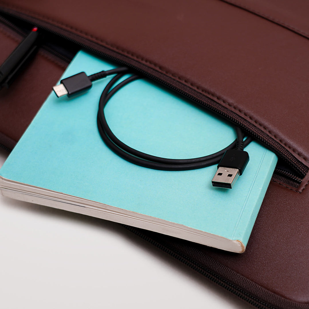 Sleek Faux Leather Personalized Laptop Sleeve