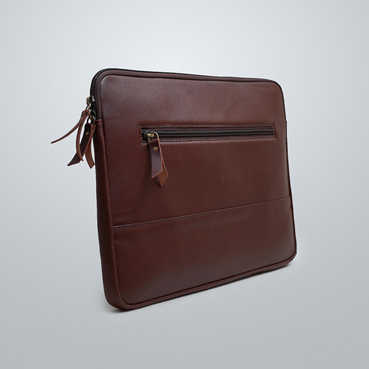 Sleek Faux Leather Personalized Laptop Sleeve