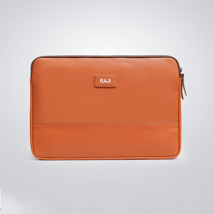 Sleek Faux Leather Personalized Laptop Sleeve - Main Image