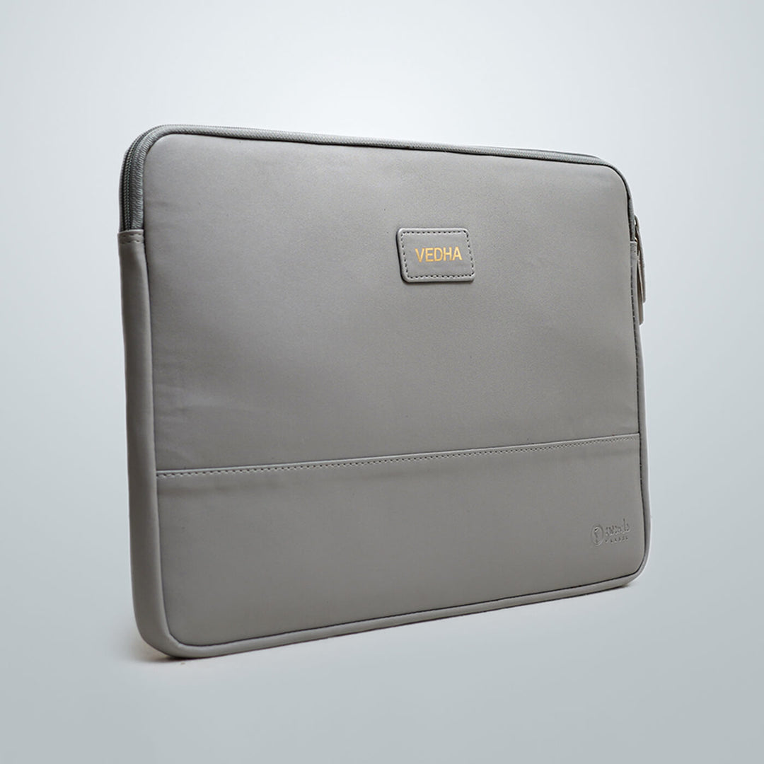 Sleek Faux Leather Personalized Laptop Sleeve