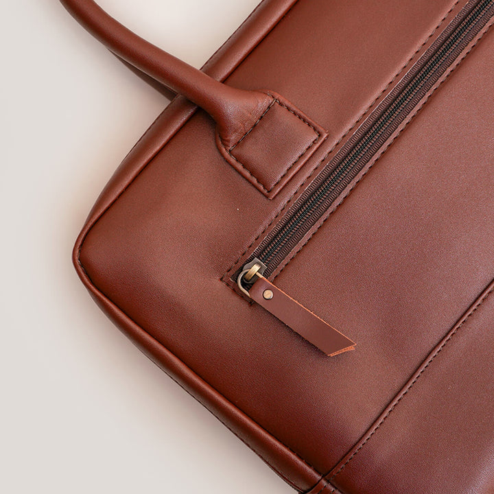 Sleek Faux Leather Personalized Laptop Bag