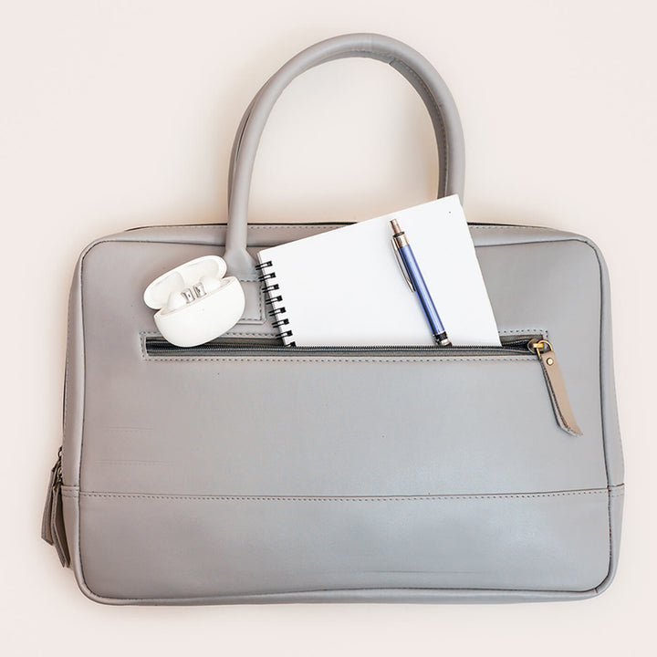 Sleek Faux Leather Personalized Laptop Bag