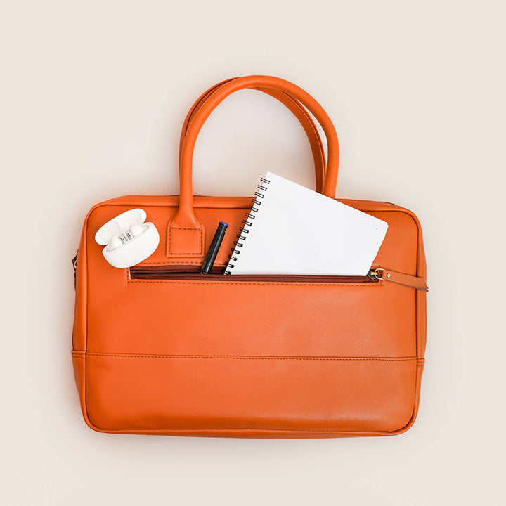 Sleek Faux Leather Personalized Laptop Bag