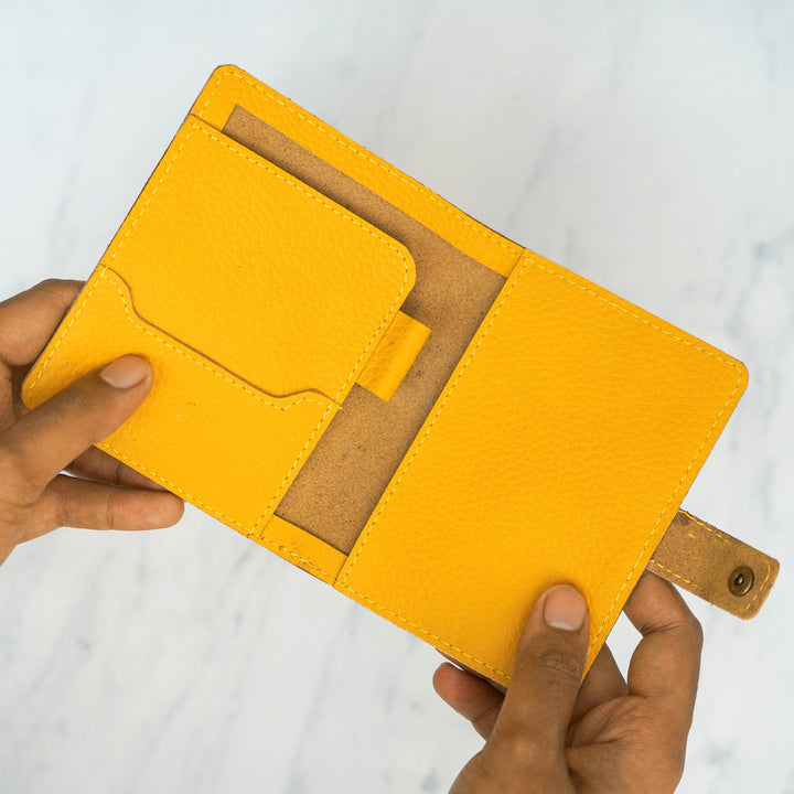 Him & Her - Personalized Leather Passport Sleeve For Couples With Button Closure