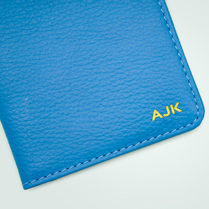 Customizable Leather Passport & Currency Case with Initials