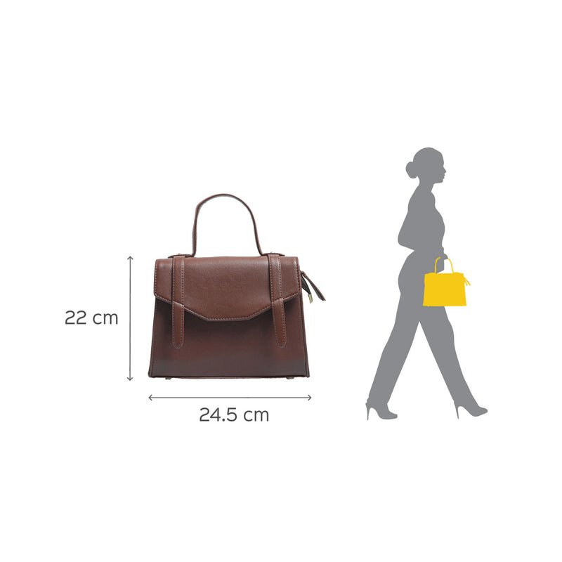 Brown Faux Leather Sling Bag