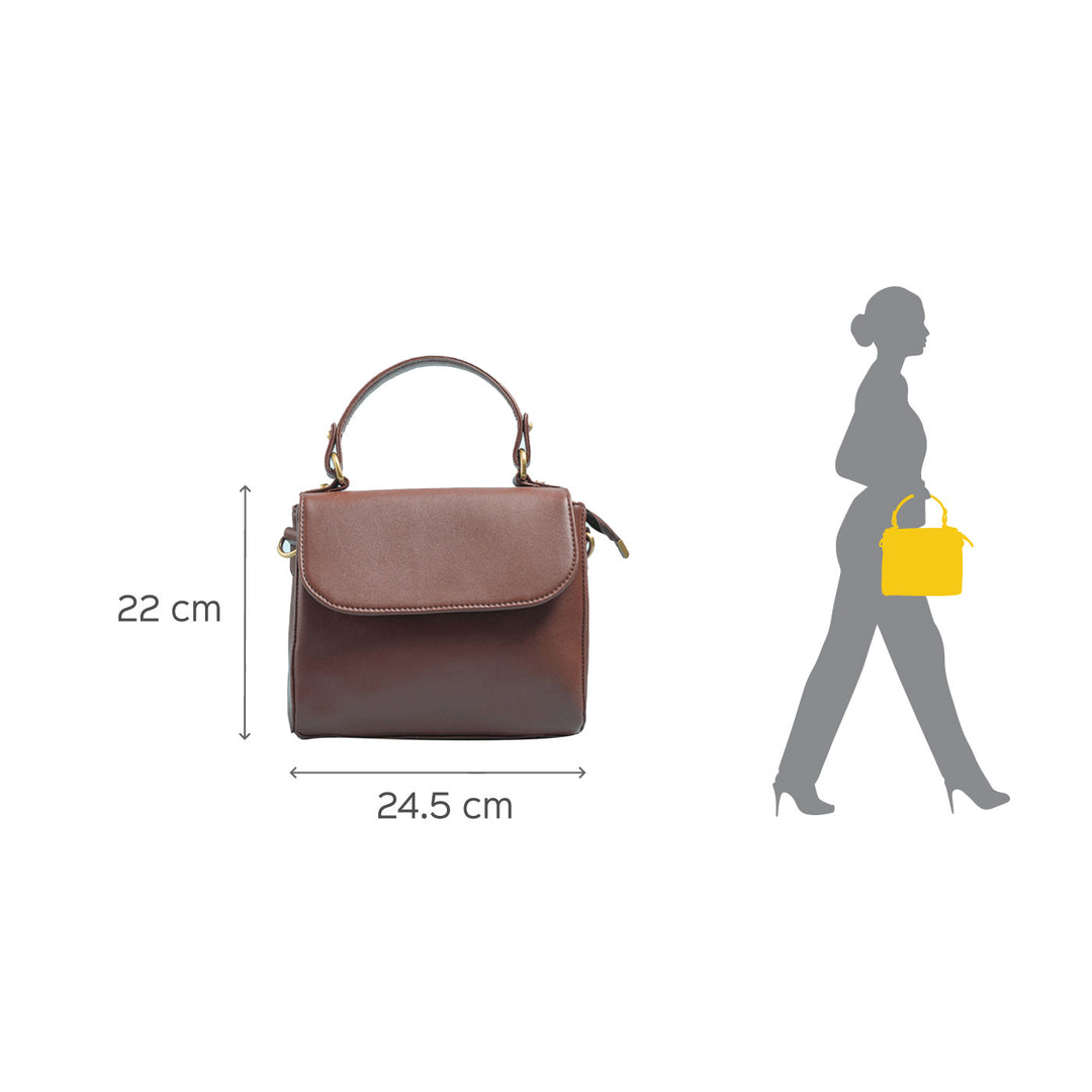 Dark Brown Faux Leather Sling Bag