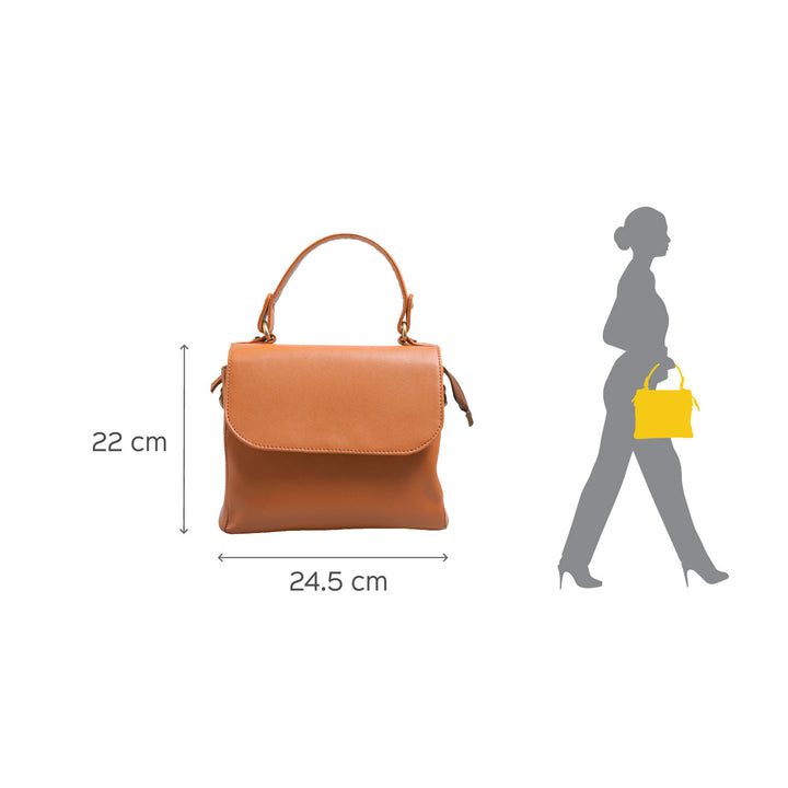 Tan Faux Leather Sling Bag