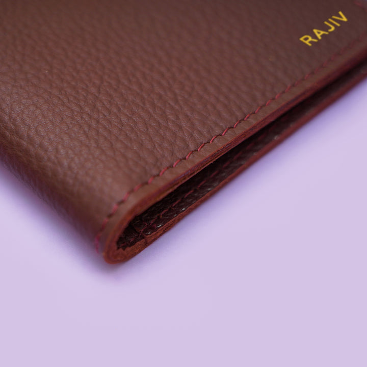 Personalized Leather Passport Sleeve With Button Closure