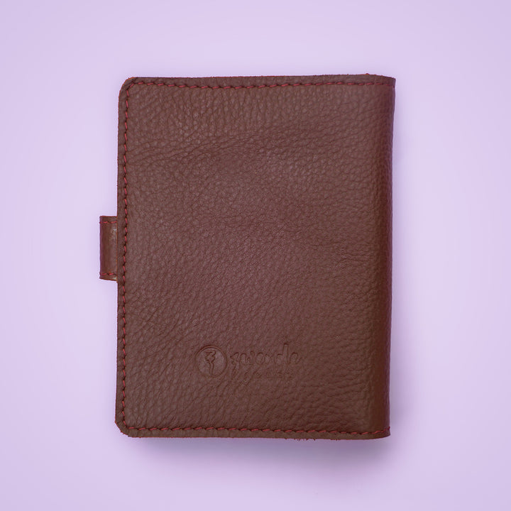 Personalized Leather Passport Sleeve With Button Closure