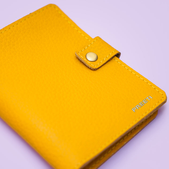 Personalized Leather Passport Sleeve With Button Closure