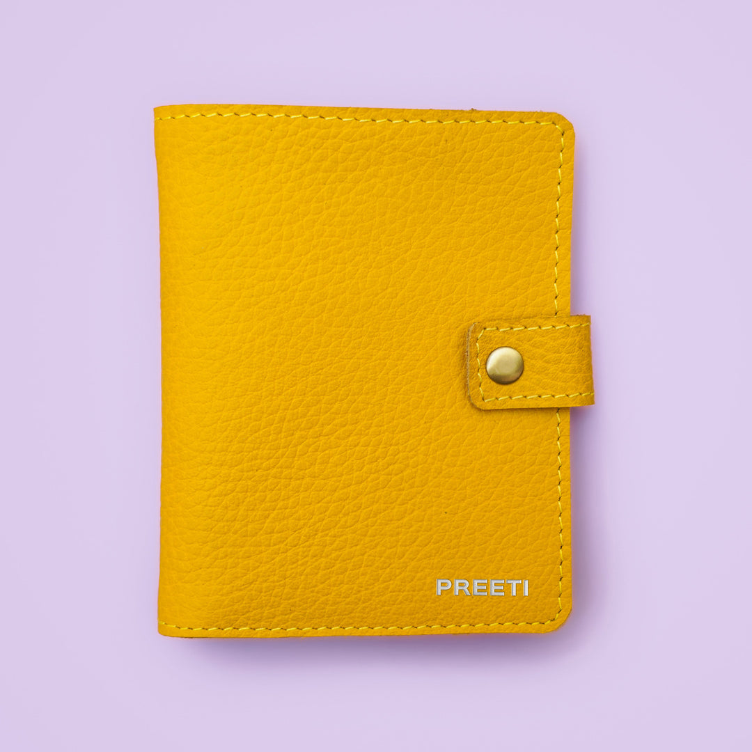 Personalized Leather Passport Sleeve With Button Closure