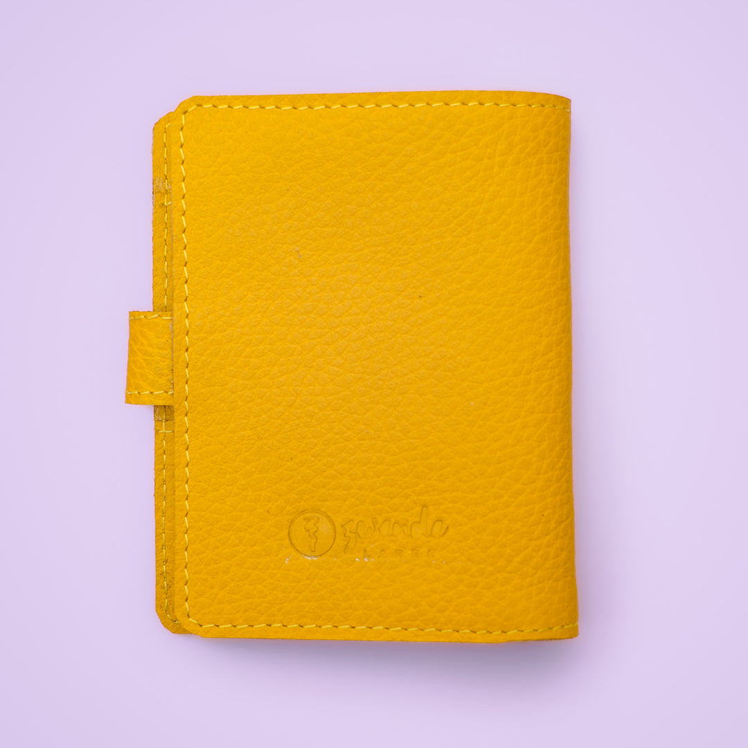 Personalized Leather Passport Sleeve With Button Closure