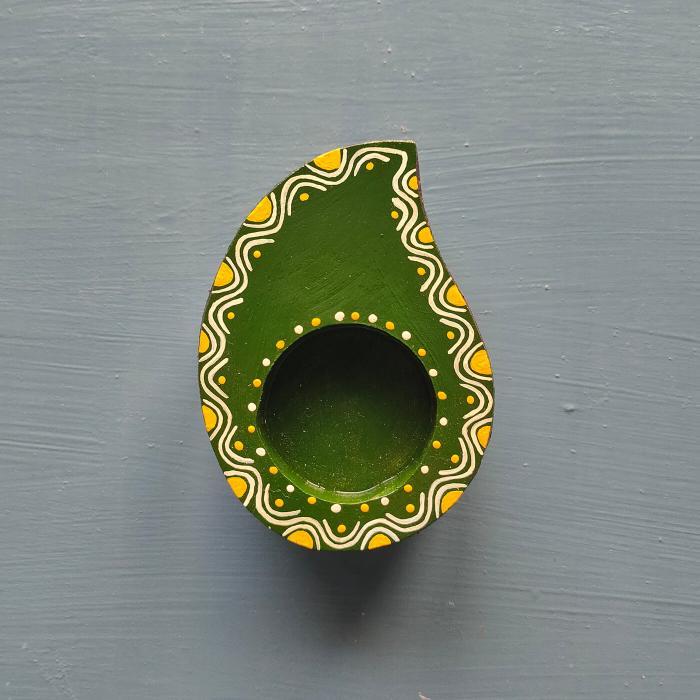 Hand-painted Candle Holders - Green