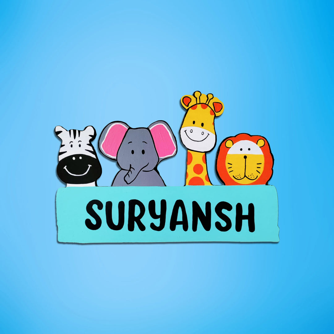 Animal Themed Nameboard for Kids
