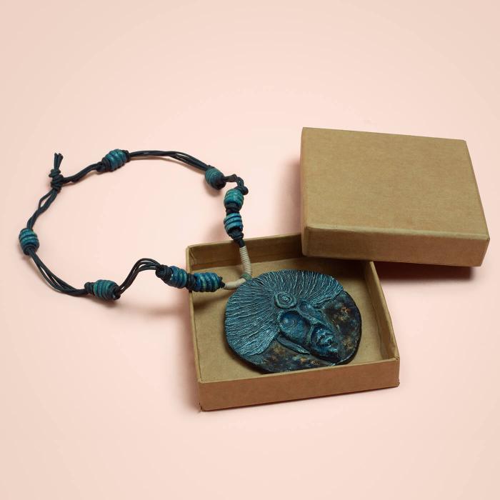 Papier-Mache Pendant - Blue Tree Man - Zwende