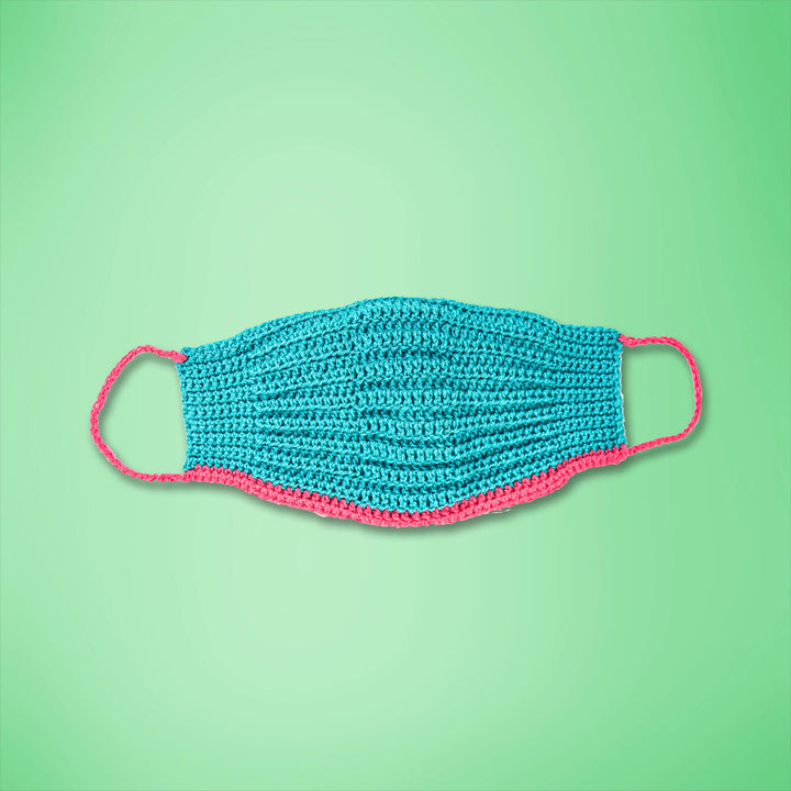 Blue-Pink Crochet Mask